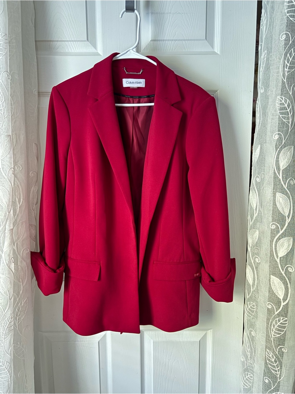 Calvin Klein open-front blazer notch lapels folded cuffs women plus size 16